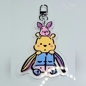 Pooh Piglet & Eeyore Keychain Purse Backpack Charm Clip